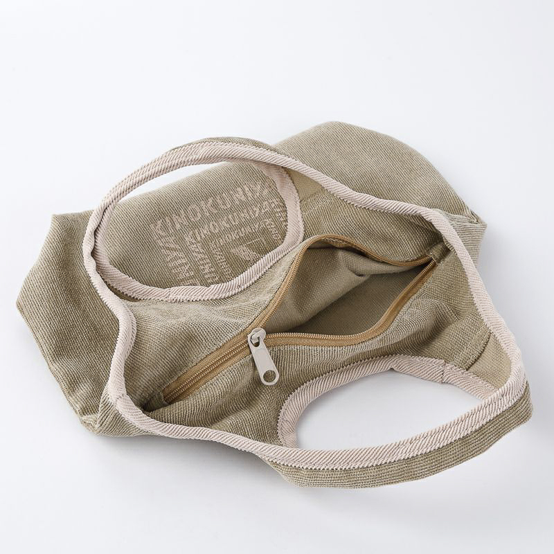 紀ノ国屋 コーデュロイミニバッグ（ベージュ）