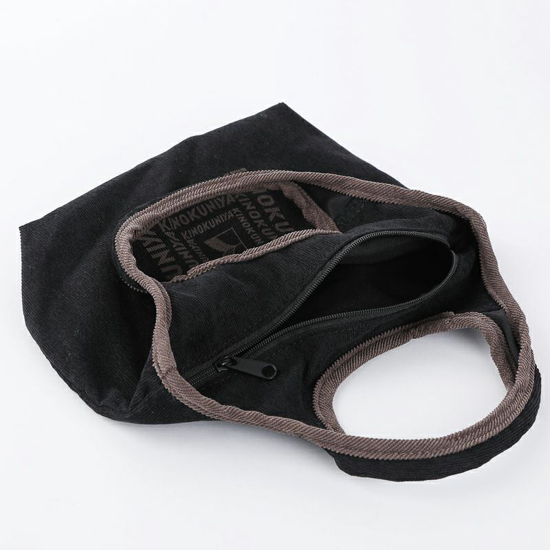 紀ノ国屋 コーデュロイミニバッグ（ブラック）