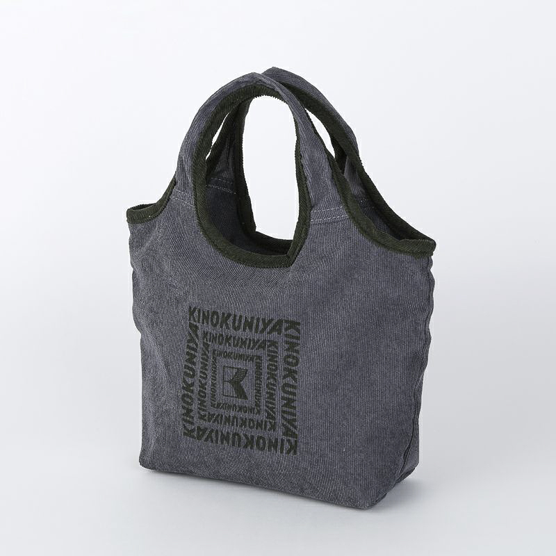 紀ノ国屋 コーデュロイミニバッグ（チャコールグレー）