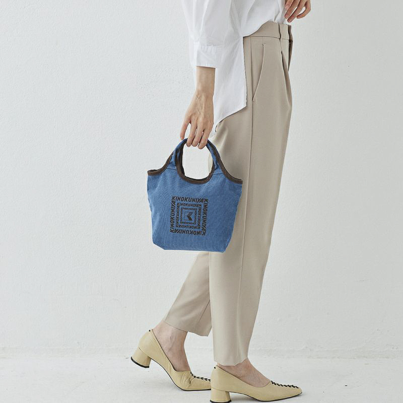 紀ノ国屋 コーデュロイミニバッグ（サックスブルー）