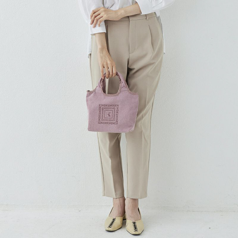 紀ノ国屋 コーデュロイミニバッグ（モーブピンク）