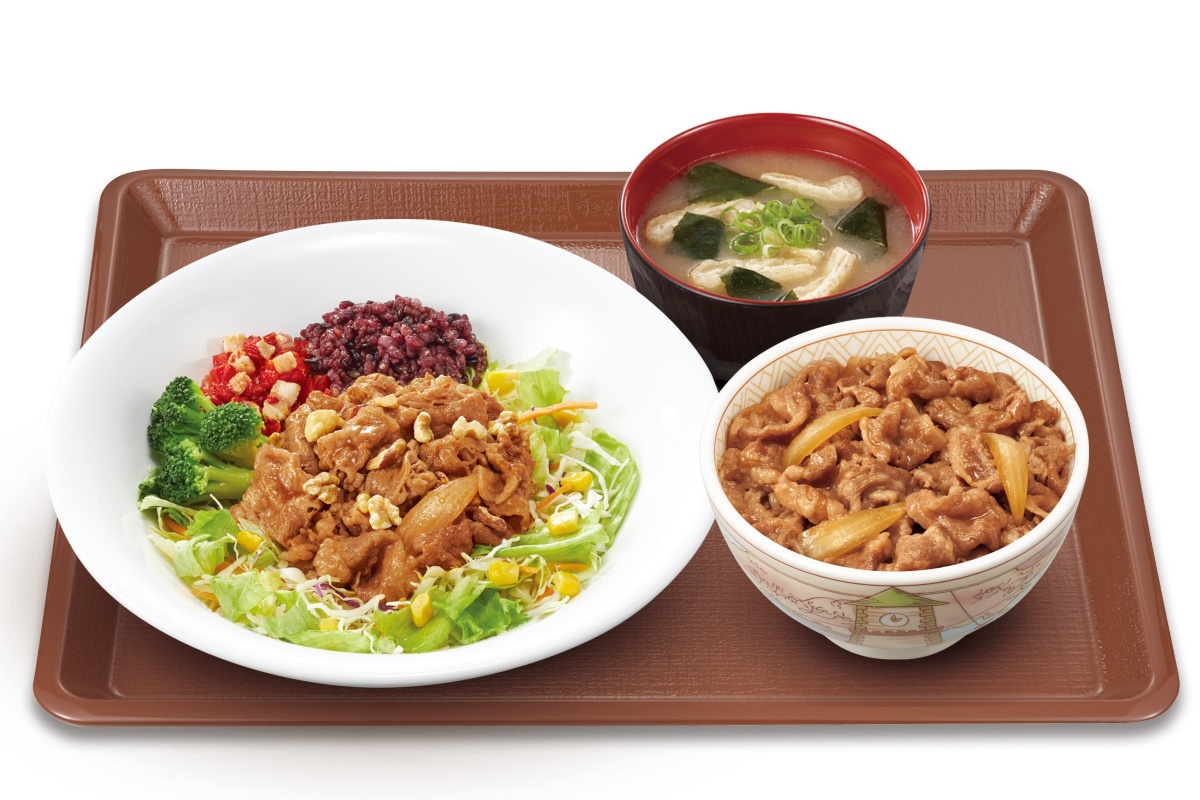 お食事サラダWセット（牛・お食事サラダ＋牛丼ミニ＋みそ汁）