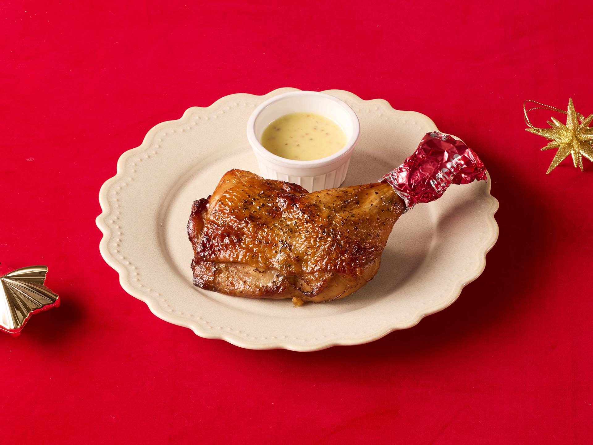 「クリスマスローストチキン（ハニーマスタードソース付き）」