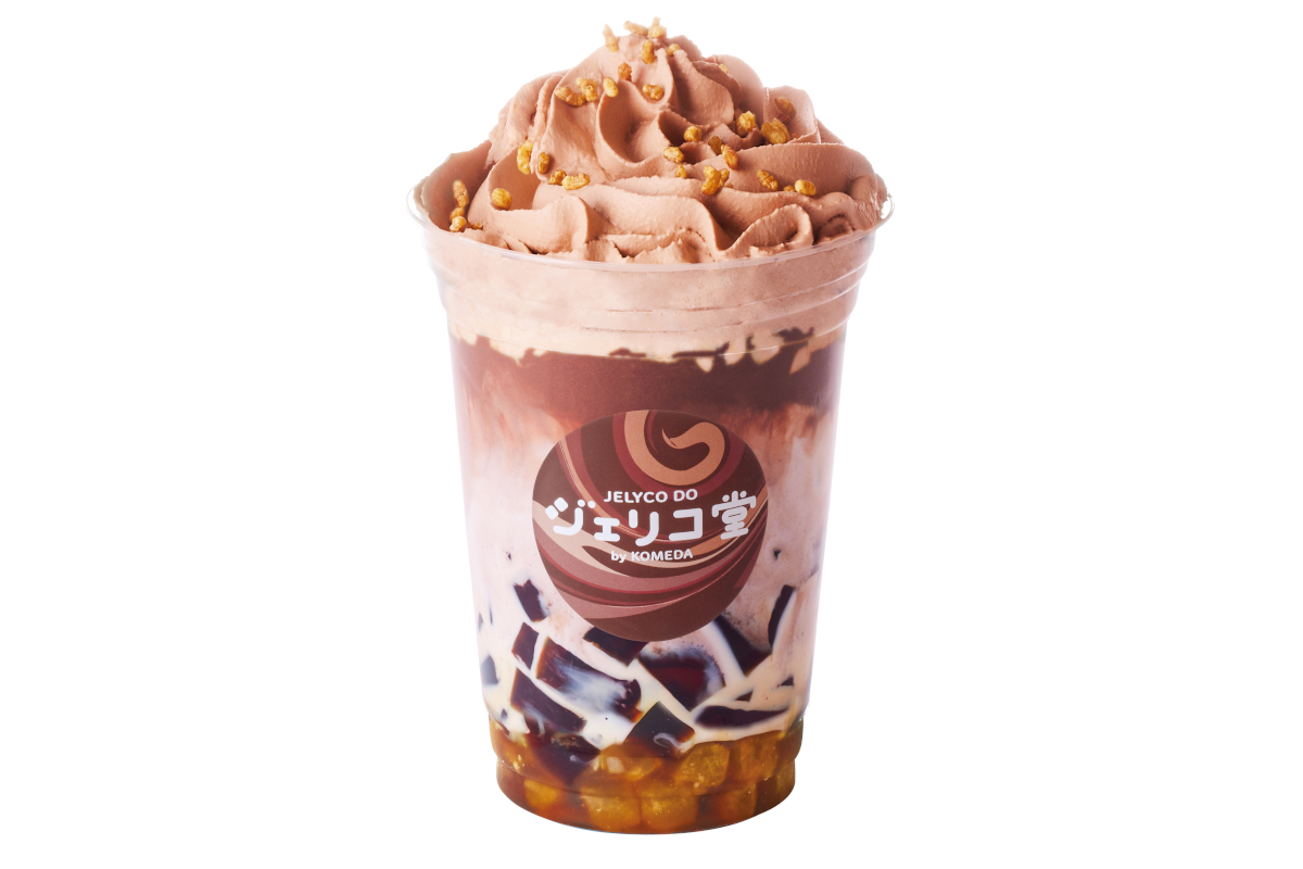 珈琲ジェリー＆ミルクココア（チョコホイップ変更、玄米あられ＋わらびもちトッピング）
