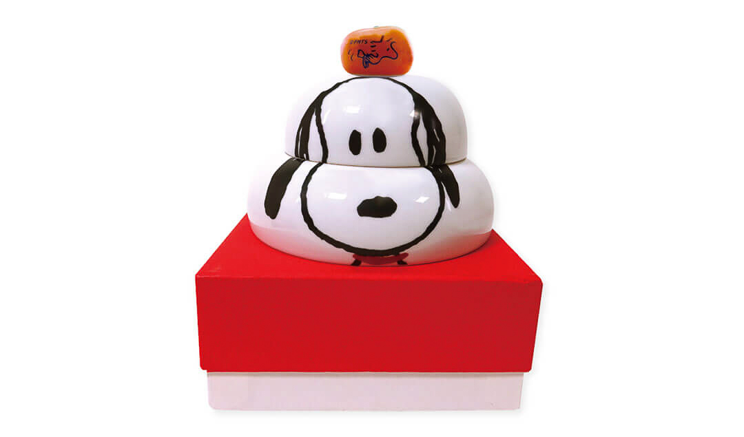 スヌーピーの顔をかわいくデザイン。ウッドストックのみかんも付いてくる