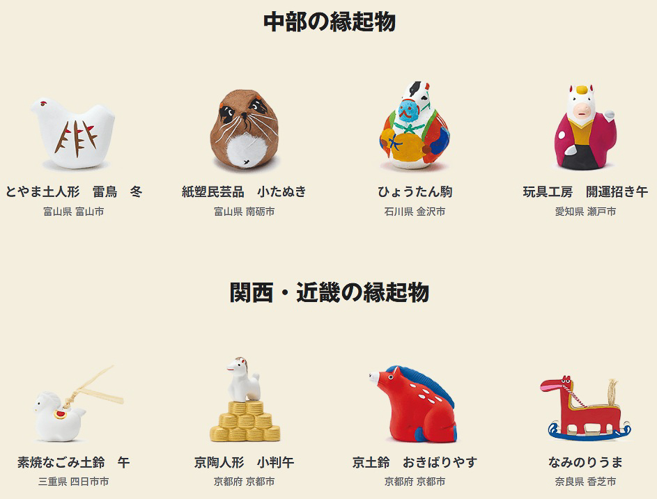 中部/関西・近畿の縁起物