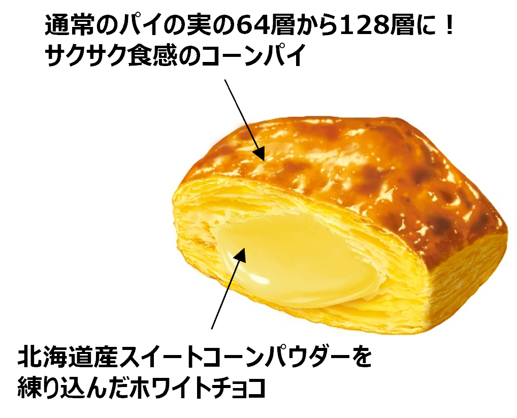 サクサクのパイとコーンポタージュ風味のホワイトチョコが融合