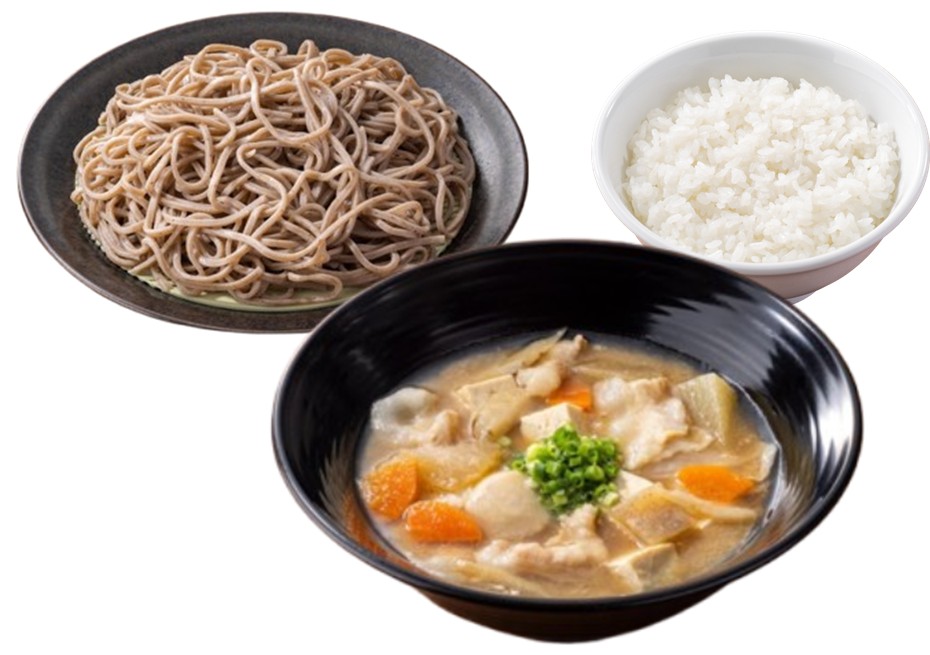 「新潟妙高具沢山とん汁つけ蕎麦ご飯セット」（980円）