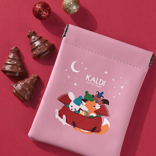 「クリスマスぱっちんポーチ」ピンク