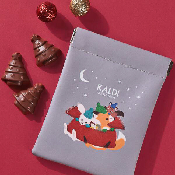 「クリスマスぱっちんポーチ」グレー