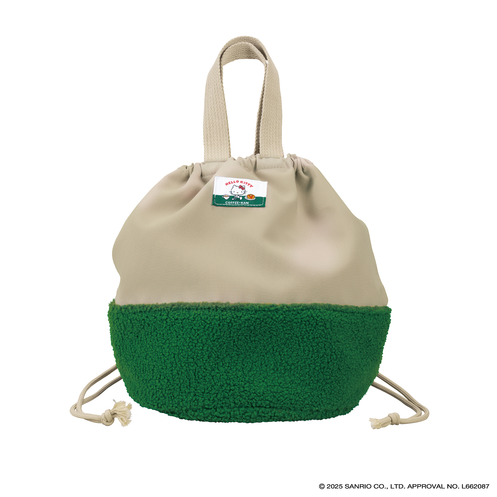 ボア巾着バッグ（ベージュ）