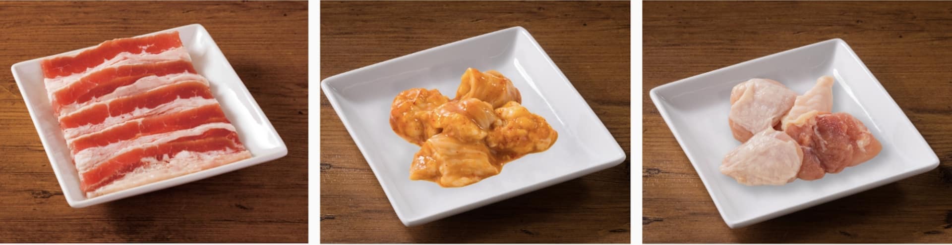 「バラカルビハーフ」「牛ホルモンハーフ」「但馬鶏ももハーフ」