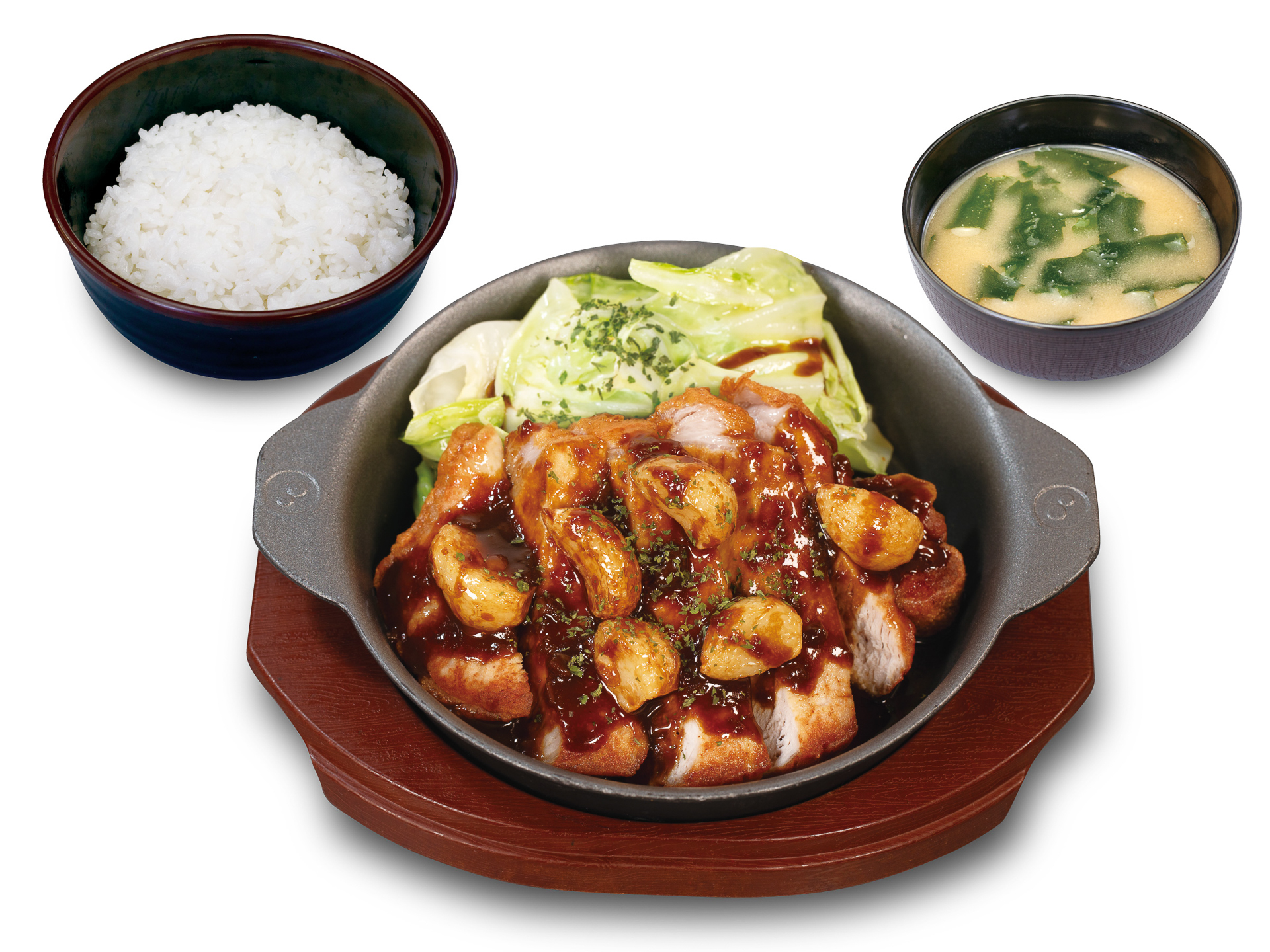 松のや「にんにく醤油の“揚げる”豚テキ定食」（1050円）