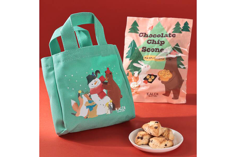 カルディコーヒーファーム「クリスマスミニバッグ」（グリーン）