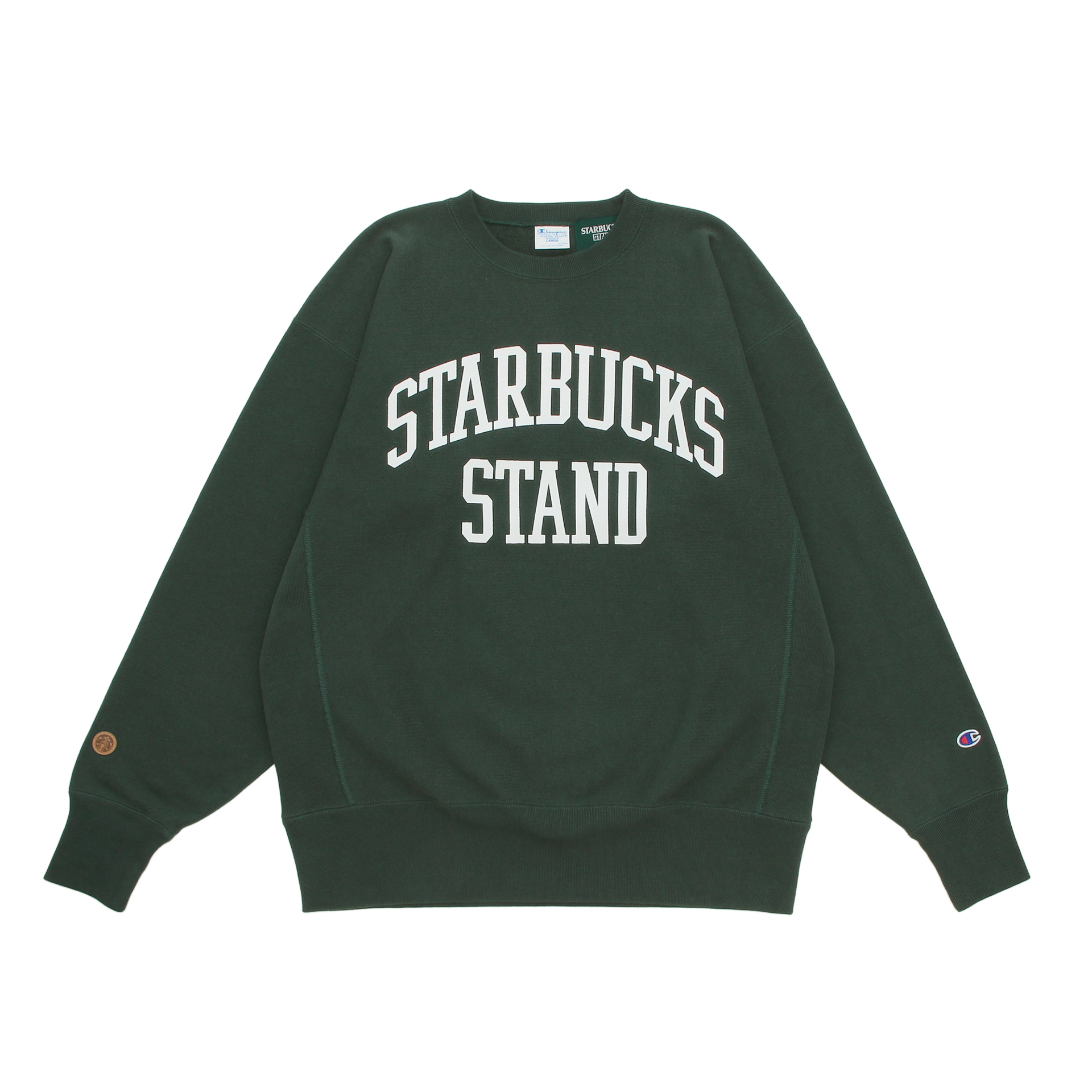 STARBUCKS STAND by BEAMS Champion リバースウィーブ スウェット（グリーン）