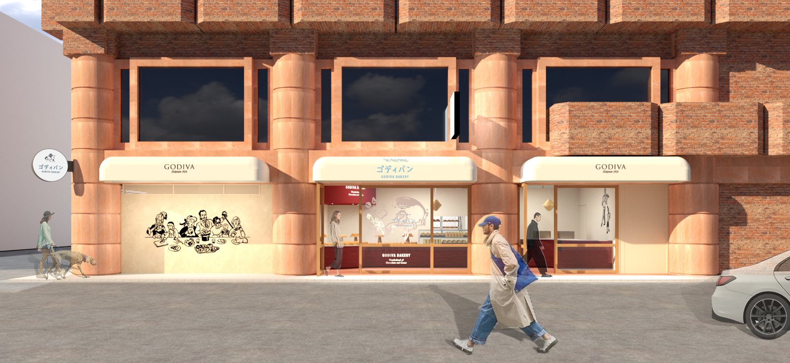 ベーカリーキッチンと低温ルームキッチンを備えた「GODIVA Bakery ゴディパン 京都四条店」