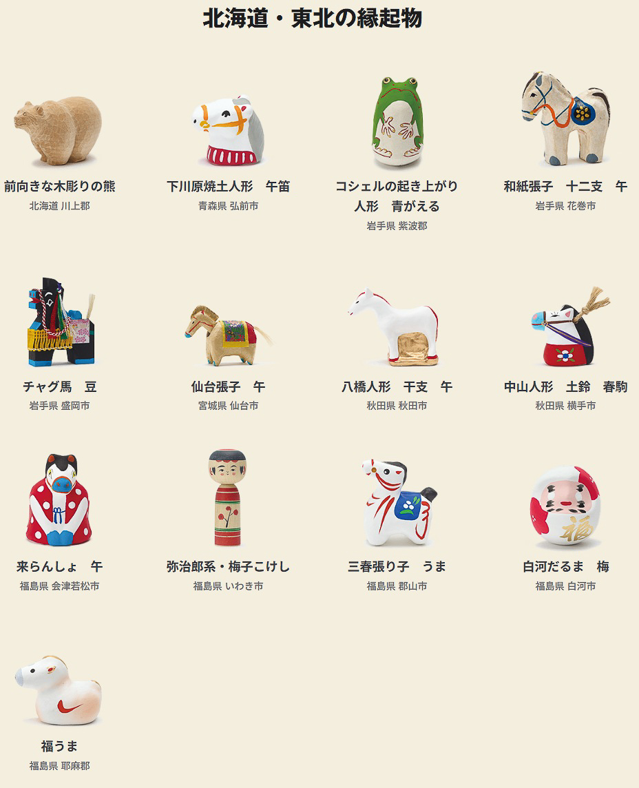 北海道・東北の縁起物