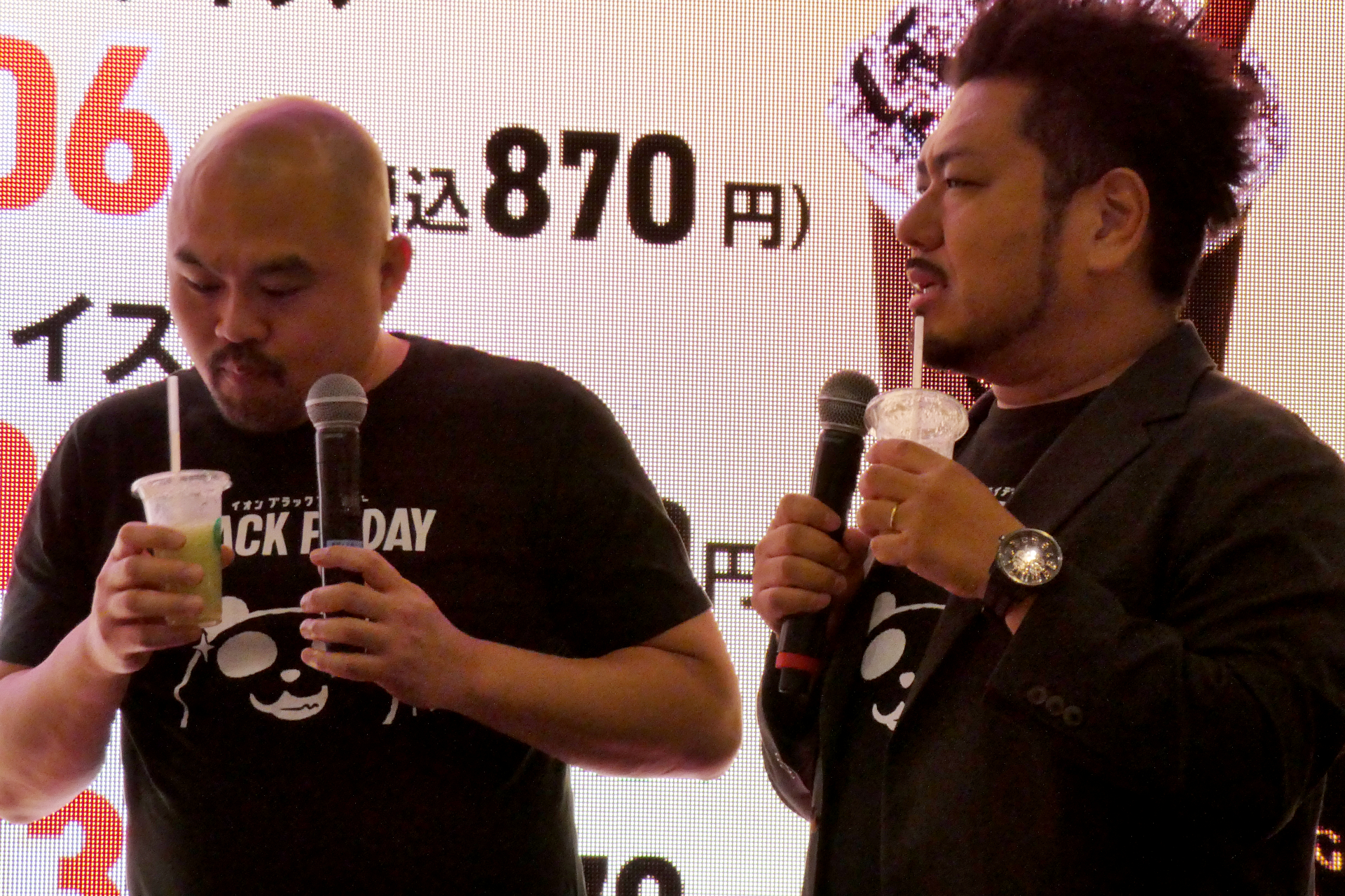 果汁工房果琳とゴディバのドリンクを鬼越トマホークとオズワルドがアピール