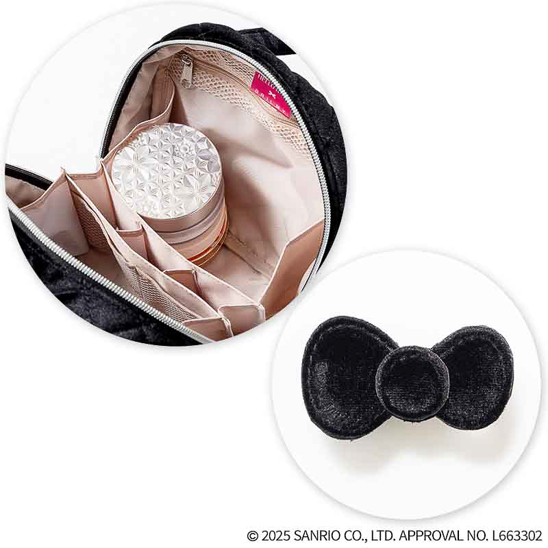 HELLO KITTY × BRILMY 中身が見えて時短がかなう ズボラに優しいコスメポーチ BOOK VELOUR BLACK ver. SPECIAL PACKAGE
