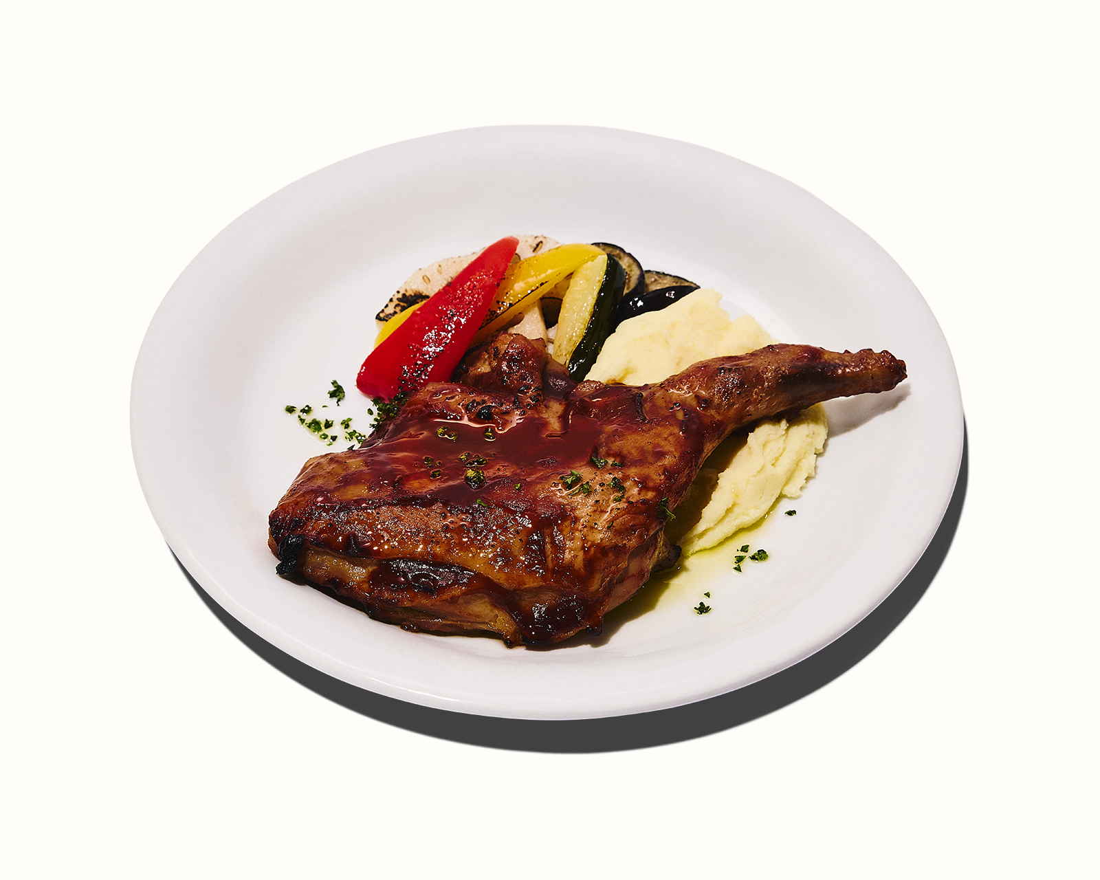 「クリスマス バーベキューチキンプレート グリル野菜添え」（1900円）