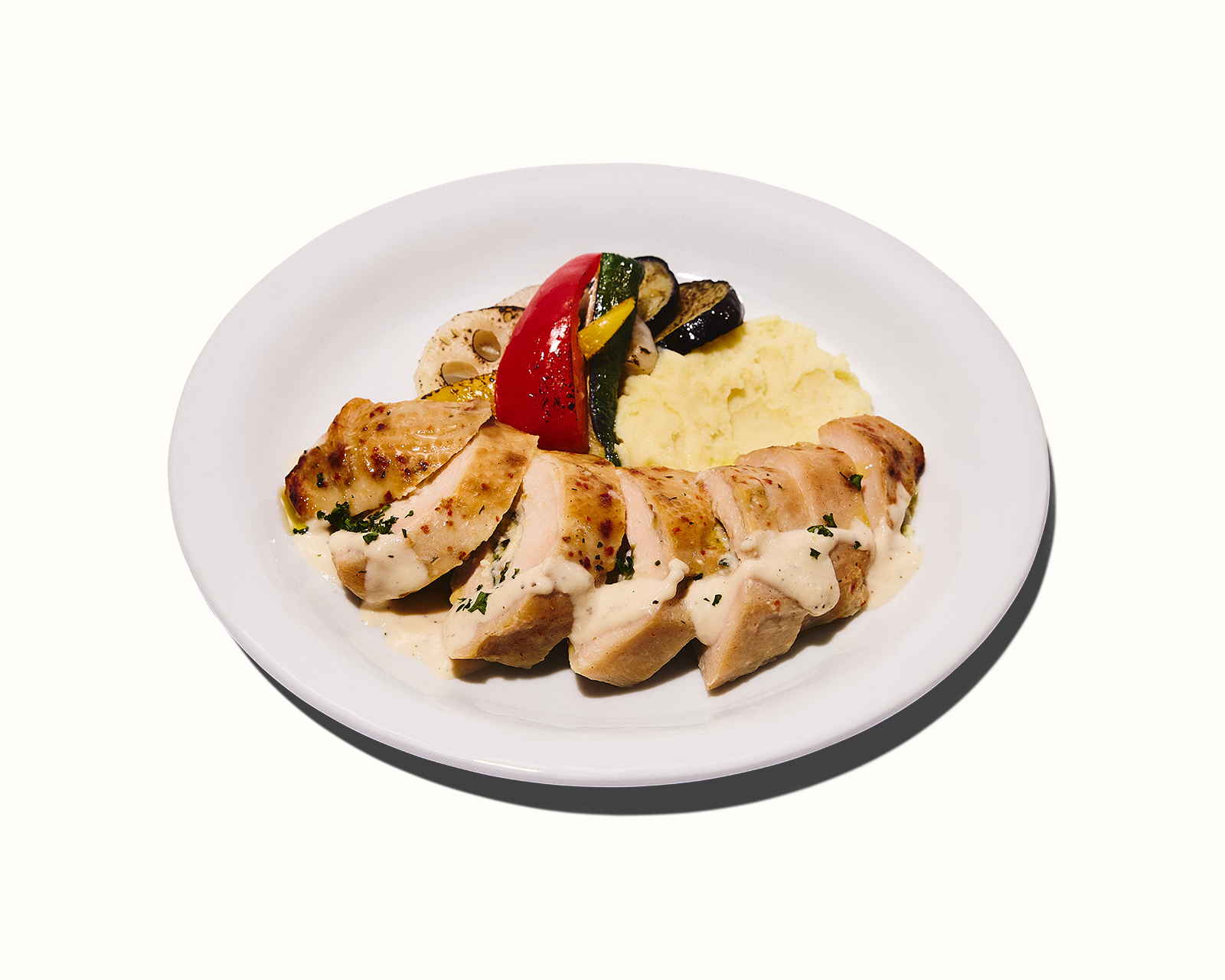 「具だくさんチーズクリーム入り 五穀味鶏胸肉ローストのホリデープレート」（1900円）