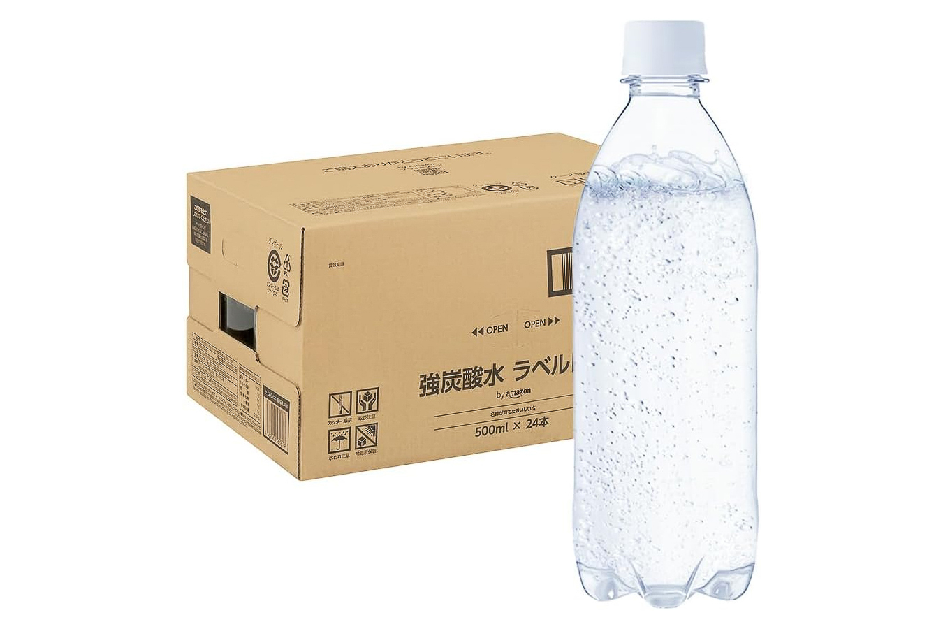 by Amazon 炭酸水 ラベルレス 500ml×24本