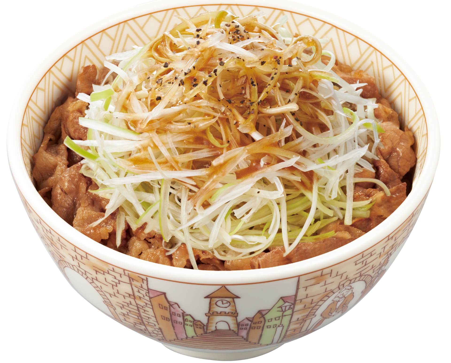 すき家「白髪ねぎ牛丼」（ミニ 600円、並盛 660円、中盛・大盛 860円、特盛 1060円、メガ 1240円）