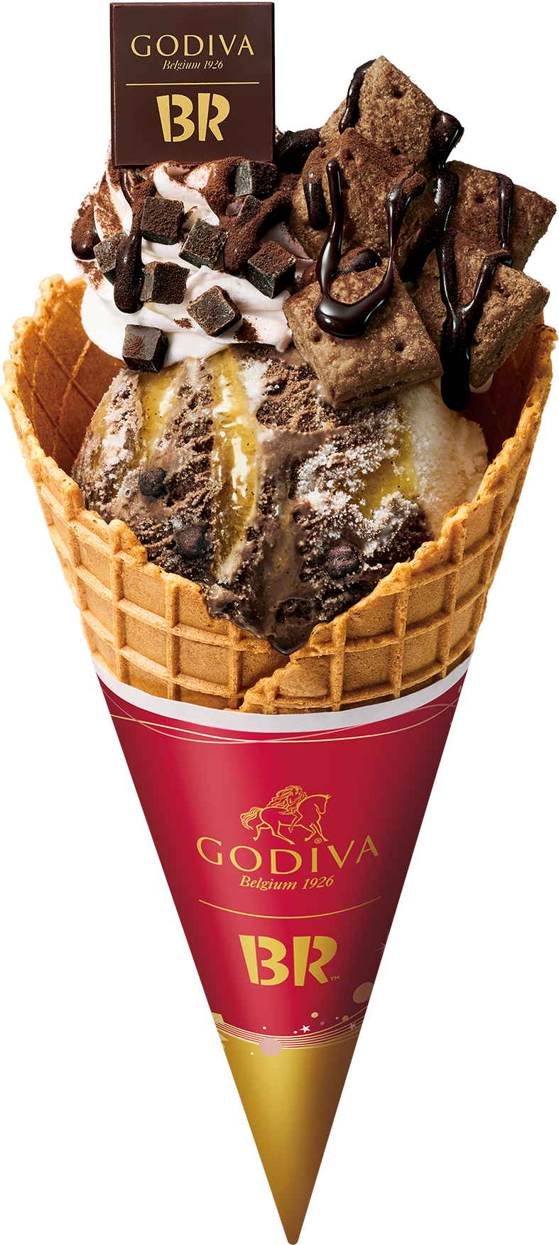 「－ゴディバ監修－プレミアムショコラサンデー（ワッフルコーン）」（950円）