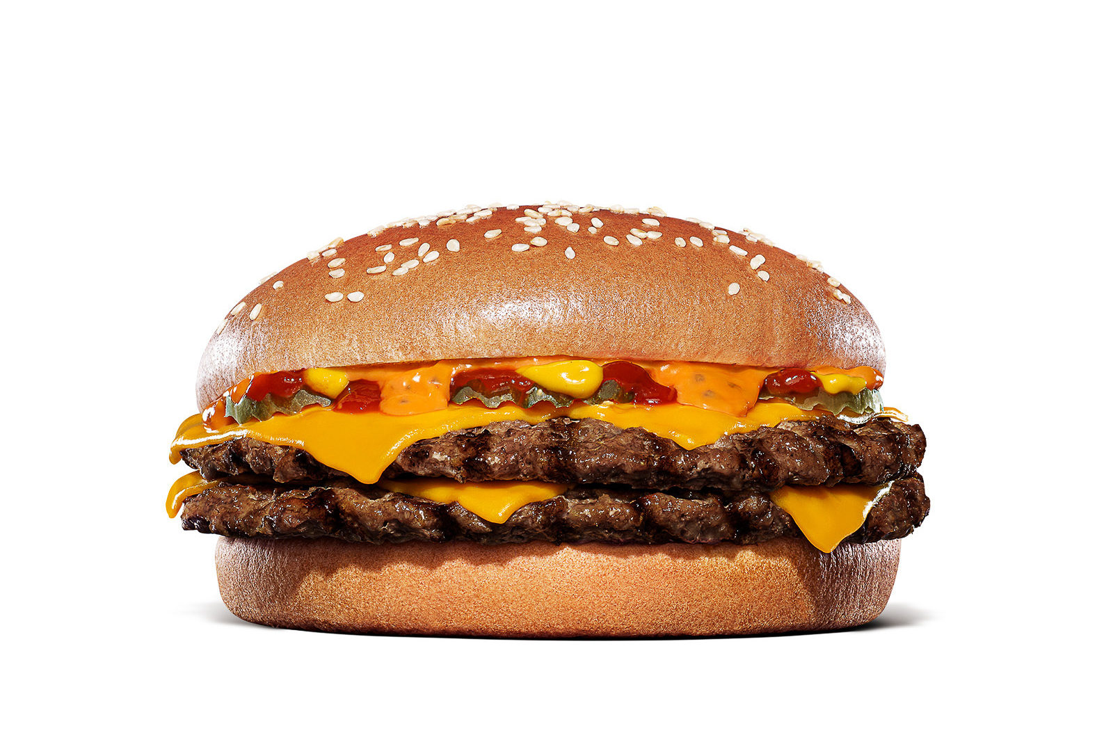 「ダブルにんにく・ガーリックバーガー」（1090円/セット 1390円）