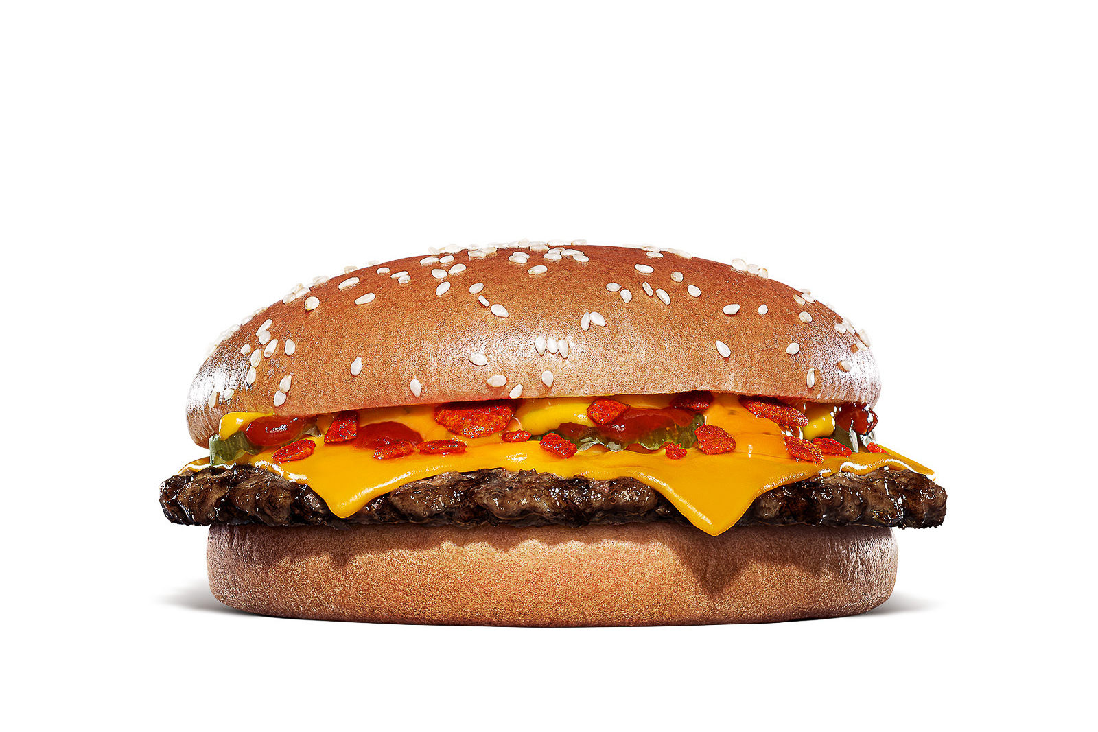 「スパイシーにんにく・ガーリックバーガー」（790円/セット 1090円）