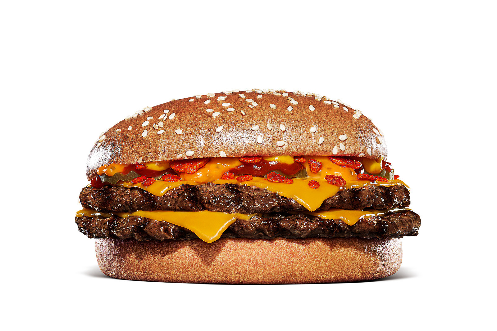 「ダブルスパイシーにんにく・ガーリックバーガー」（1190円/セット 1490円）