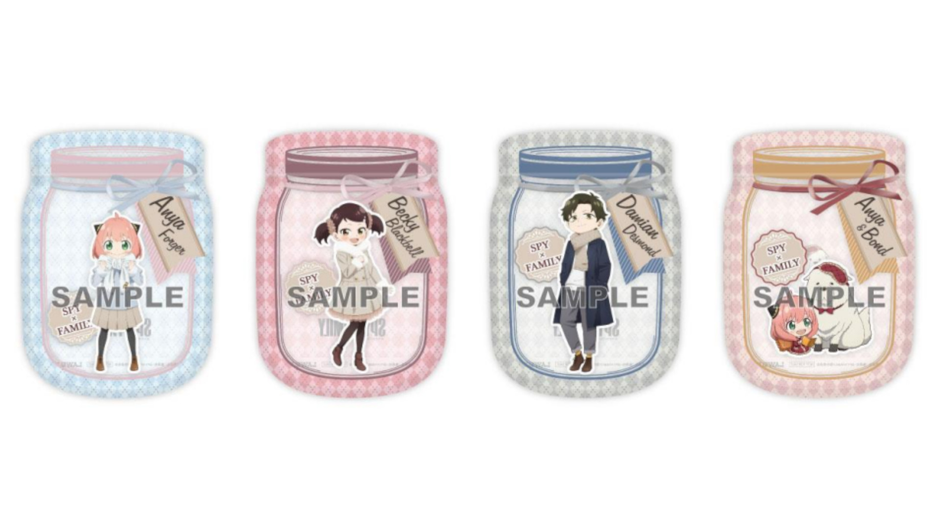 左から「アーニャ」「ベッキー」「ダミアン」「アーニャ＆ボンド」