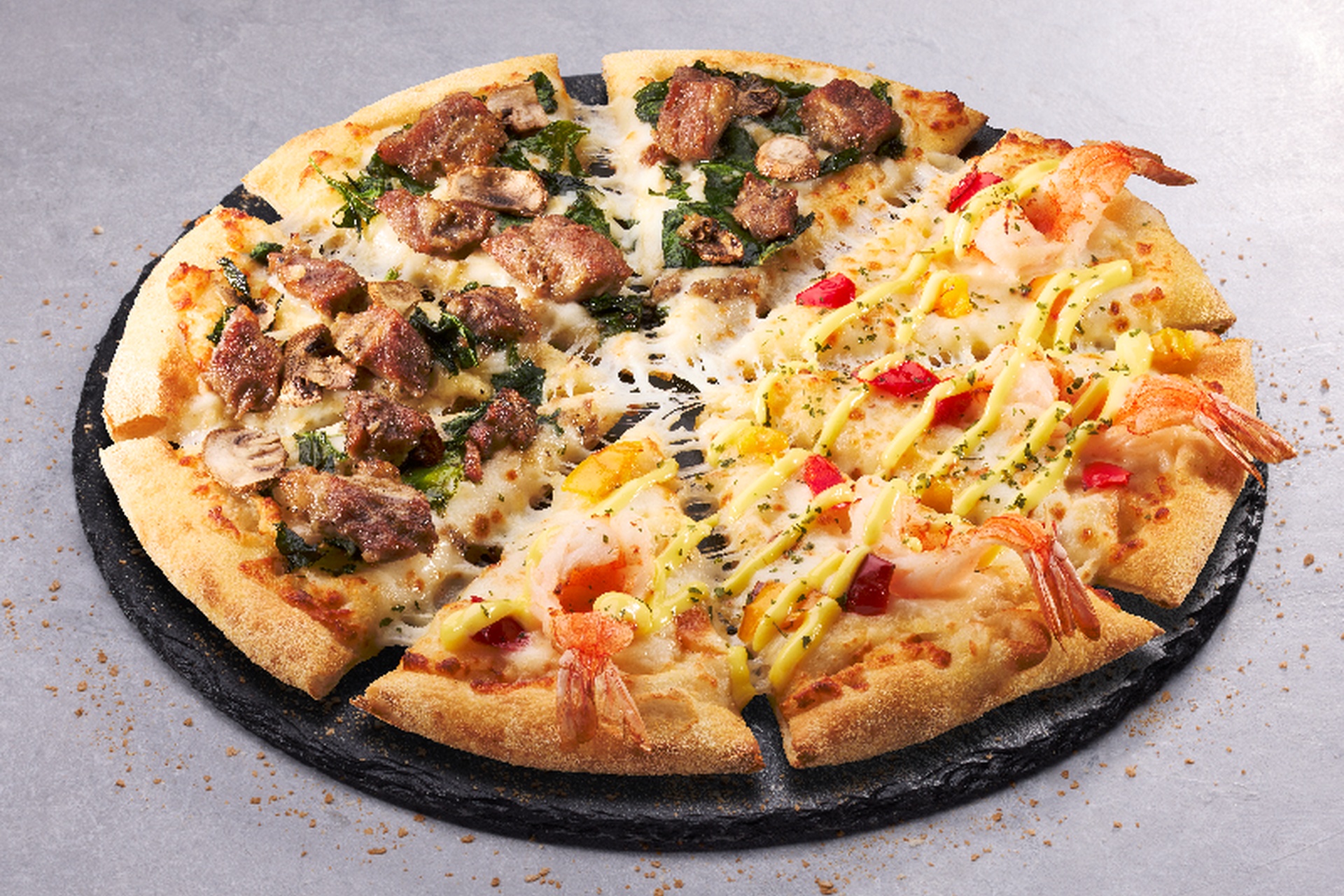 炭火焼ビーフと海老の贅沢ハーフ＆ハーフ