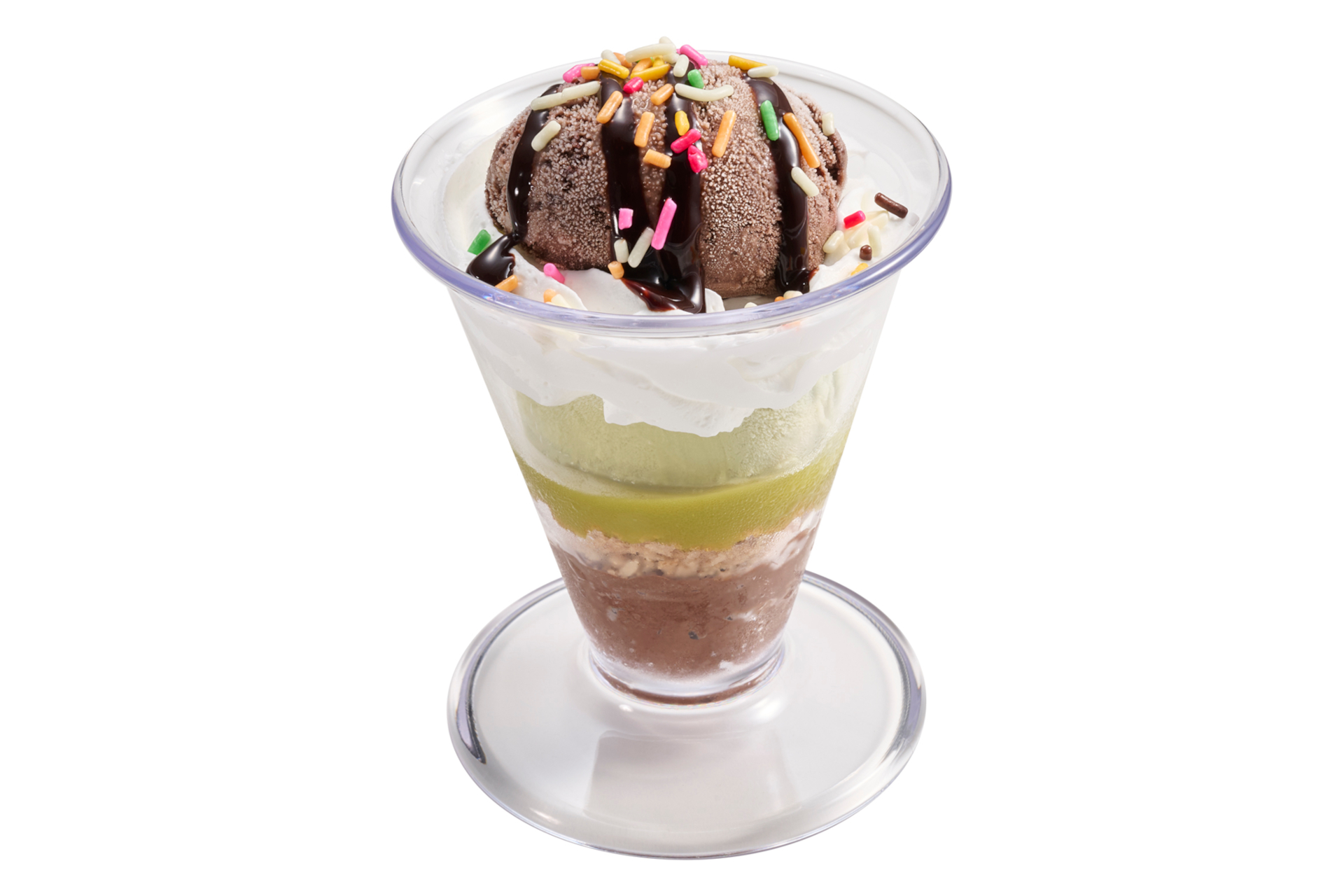 「ドバイチョコ風サクッとパフェ」（350円～）