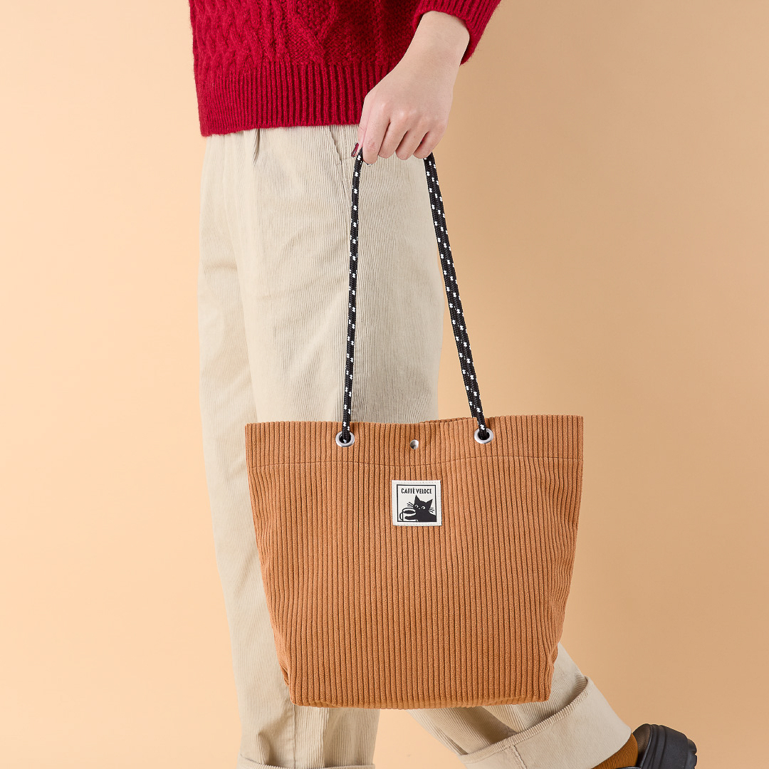 黒ねこコーデュロイバック