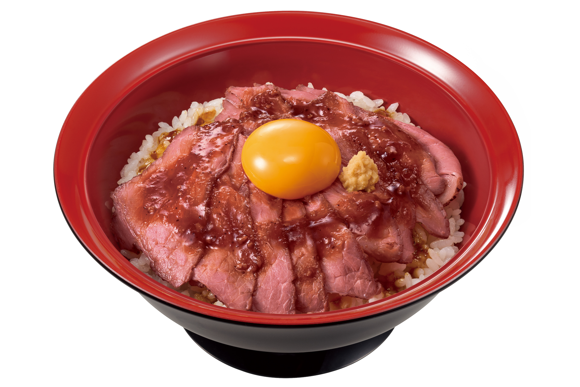 牛肉を低温でじっくり加熱してやわらかな食感に仕上げ、ニンニク香る醤油ダレをあわせている