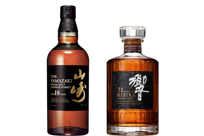 サントリー「シングルモルトウイスキー山崎18年」と「ウイスキー響21年」