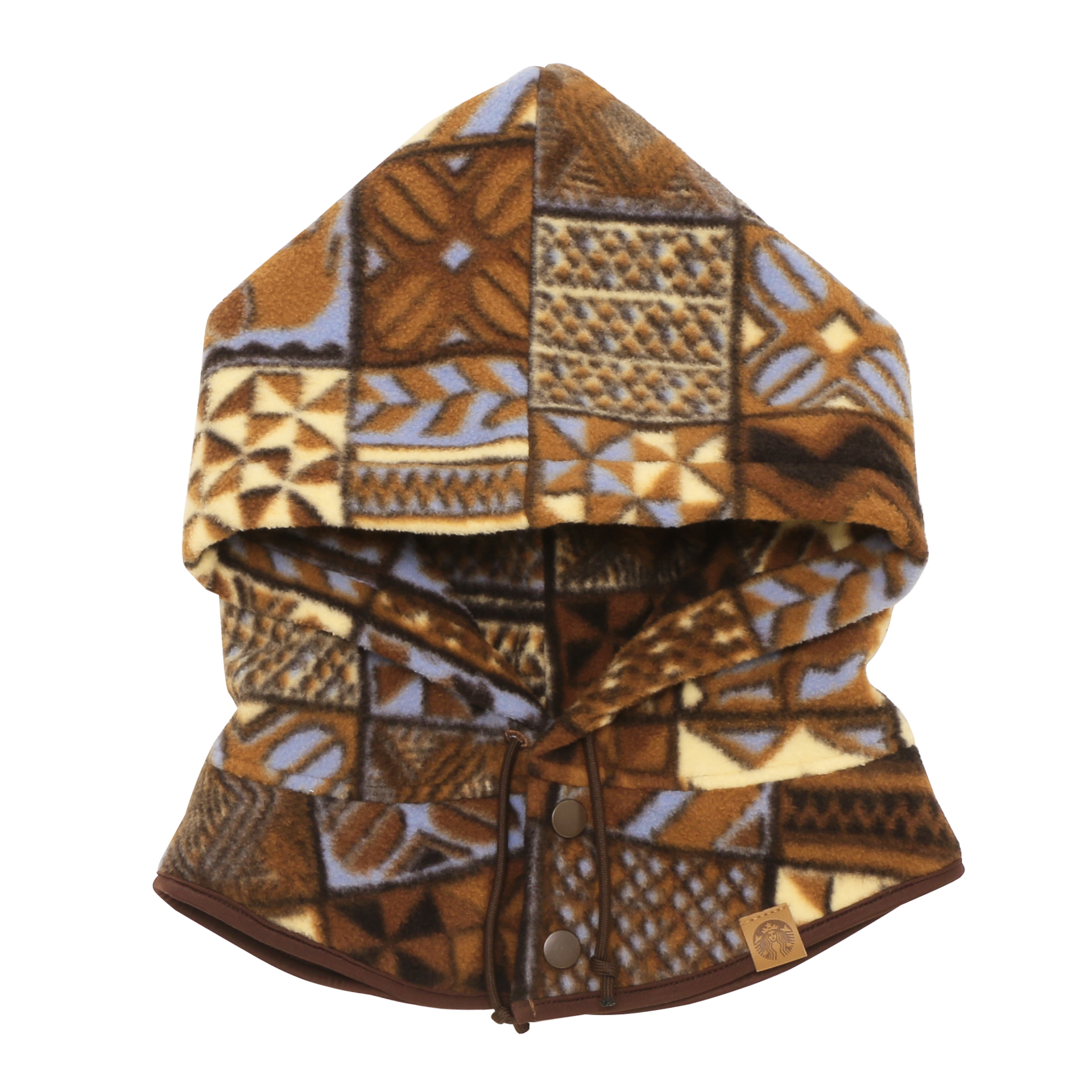 STARBUCKS STAND by BEAMS 総柄プリントフリース バラクラバ