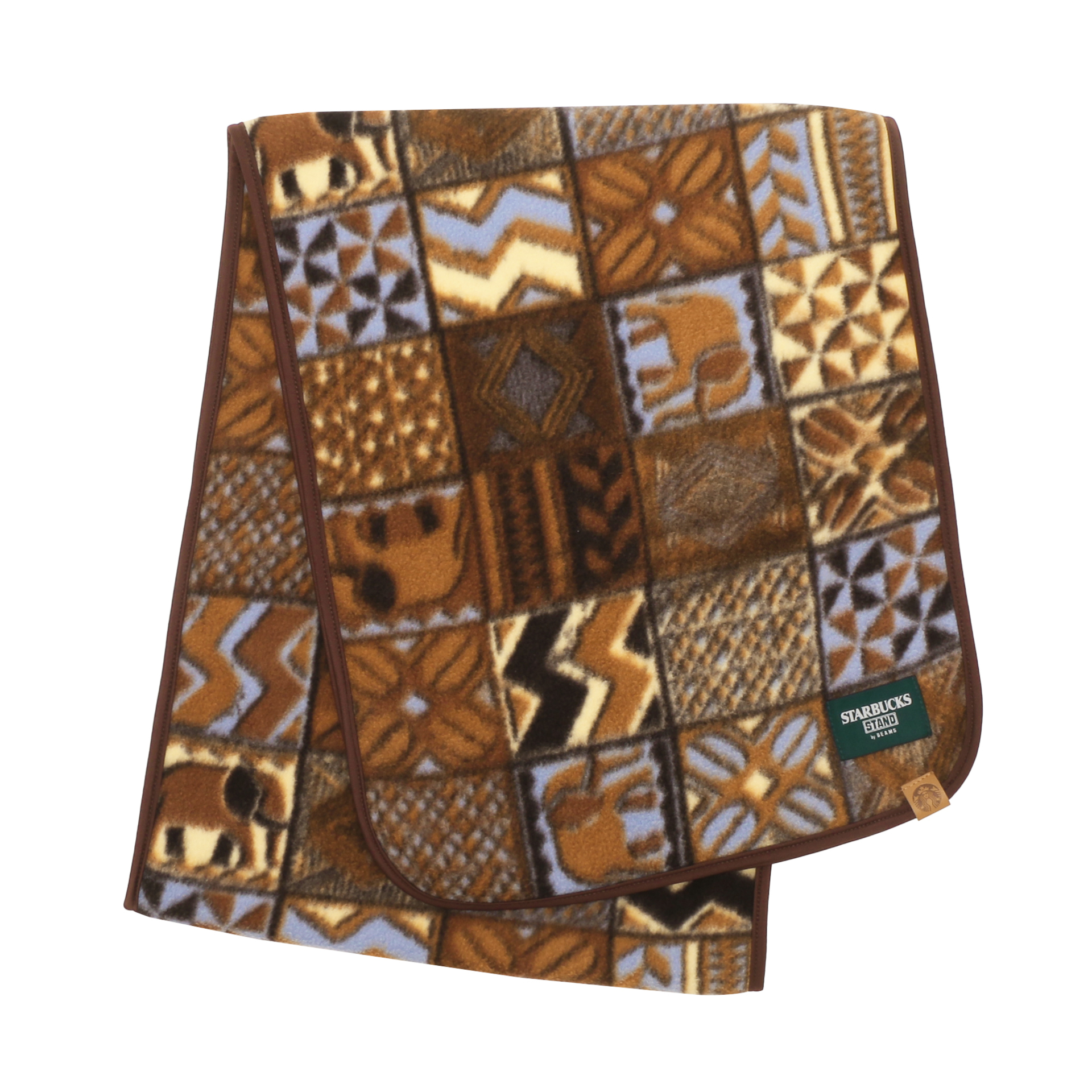 STARBUCKS STAND by BEAMS 総柄プリントフリース マフラー