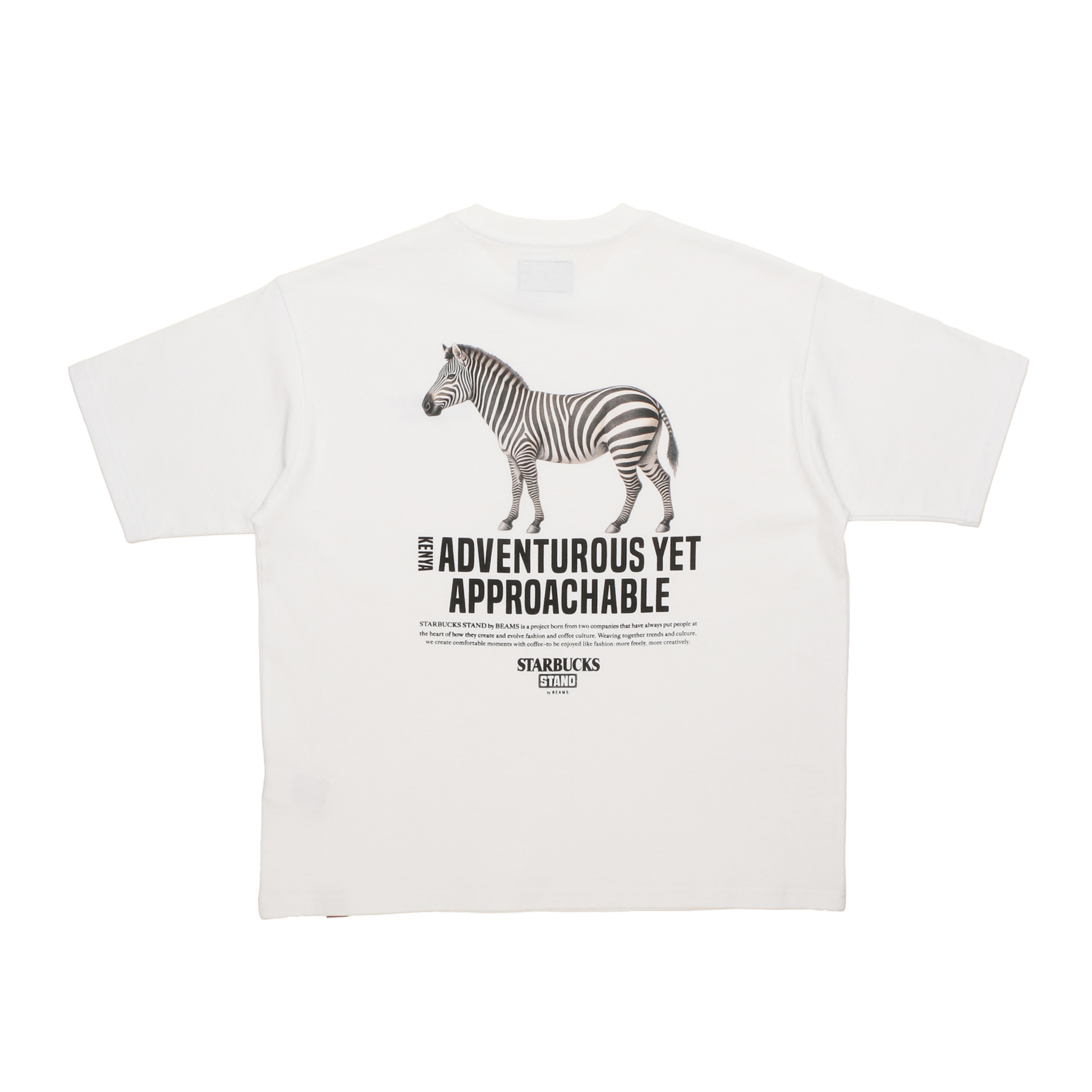 STARBUCKS STAND by BEAMS アニマルプリントTシャツ（ゼブラ ホワイト）