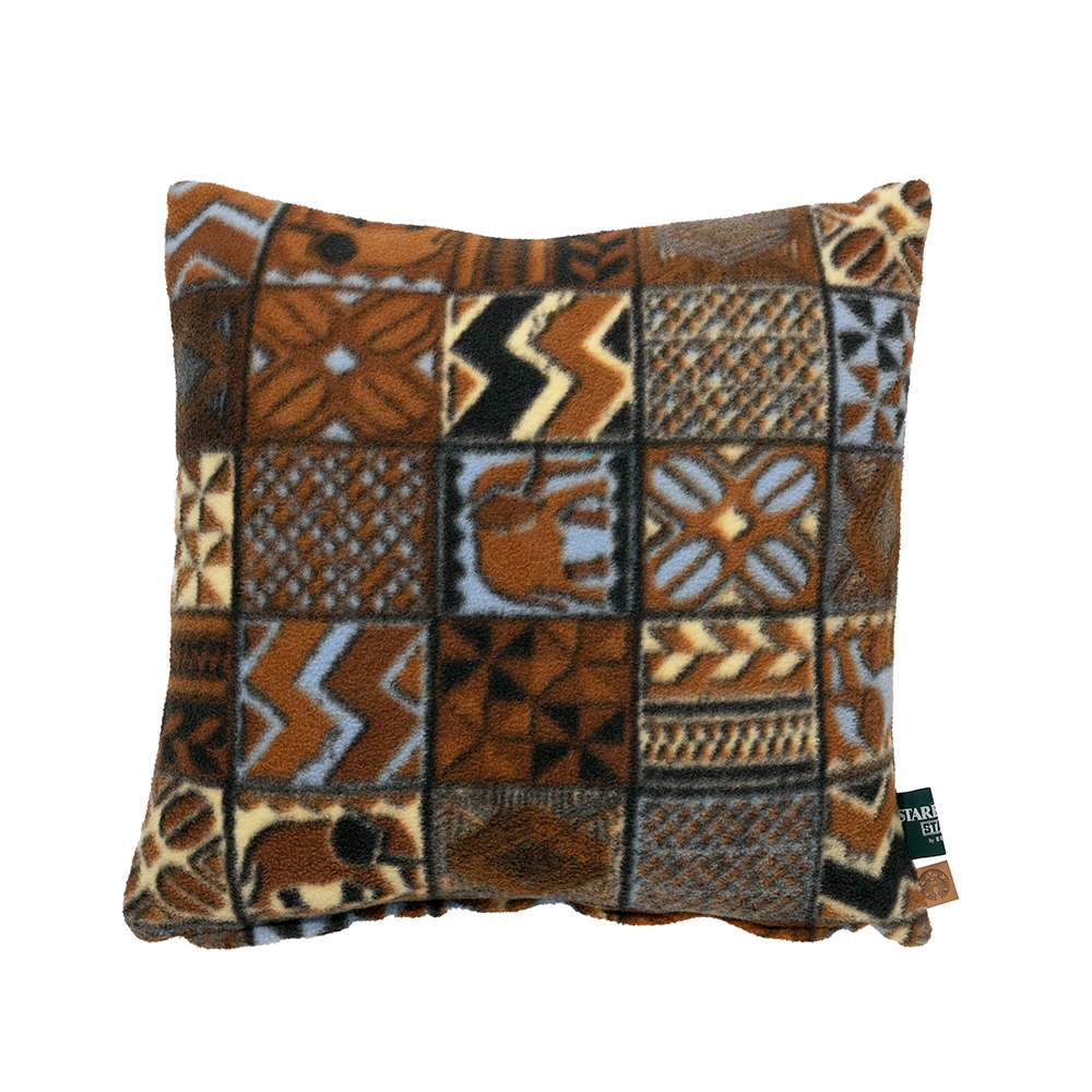 STARBUCKS STAND by BEAMS 総柄プリントフリースクッション（40×40cm）