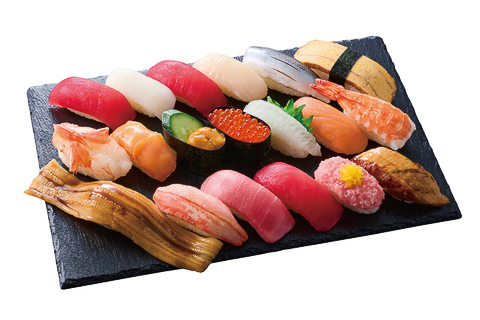 小僧寿し「【超】得プレミアムにぎり 19貫」（1825円）