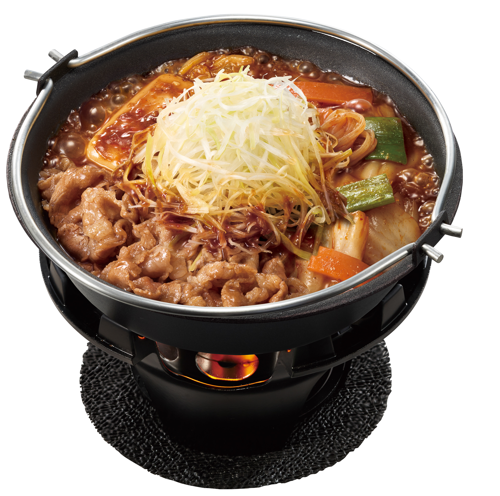 「白髪ねぎ牛・旨辛豆腐鍋 単品」（1000円）