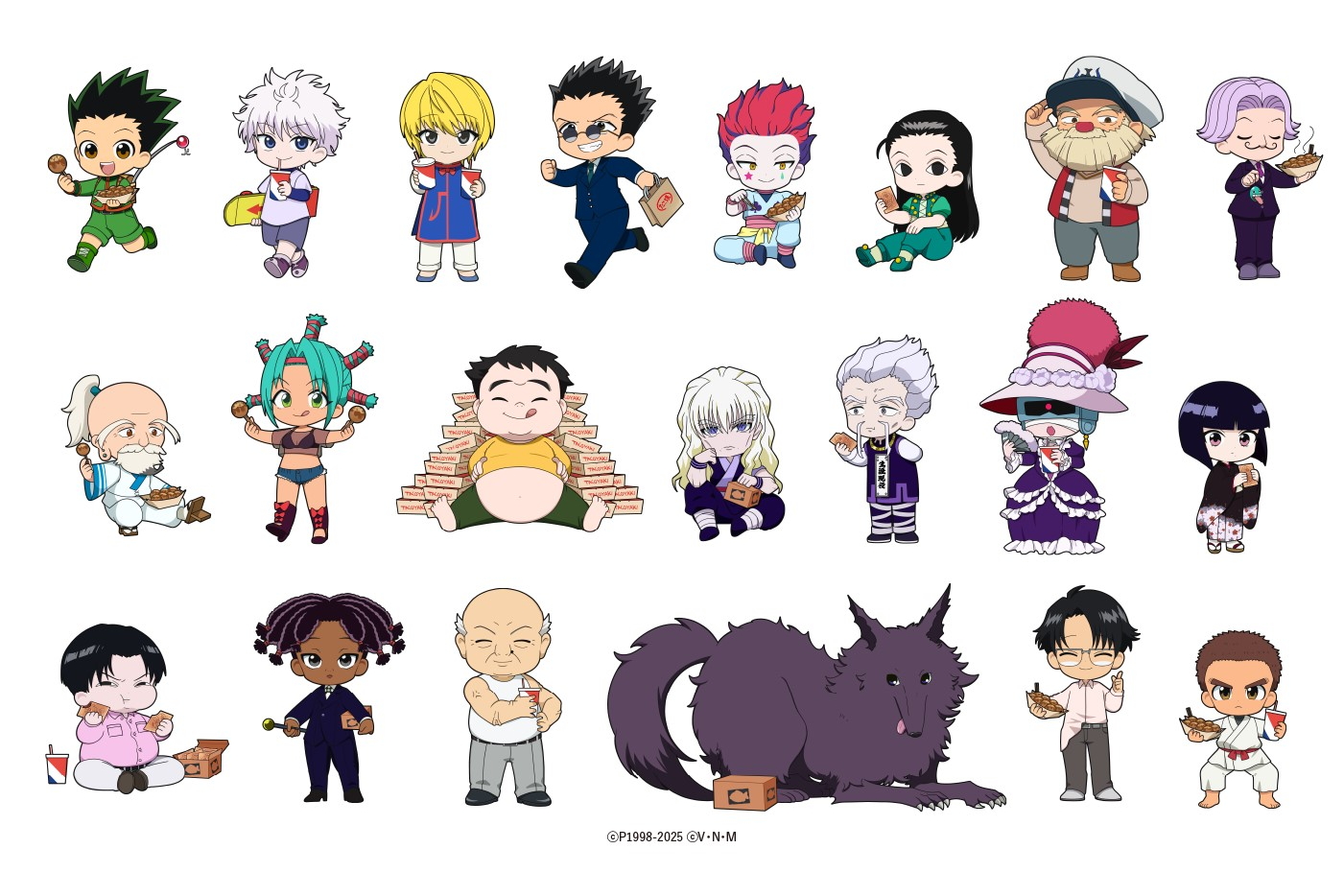 全21体のオリジナルミニキャラのイラスト