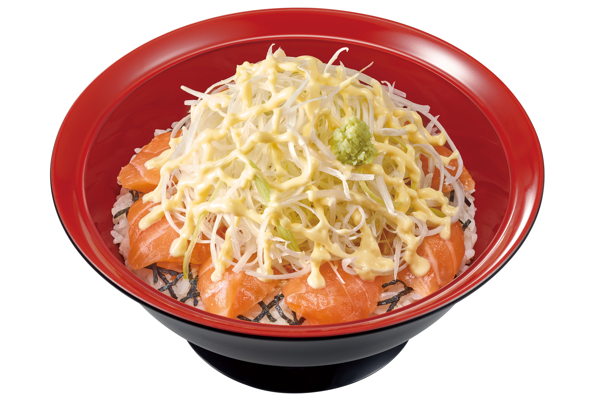 「白髪ねぎマヨサーモン丼」（並盛 1160円、ごはん大盛 1210円、特盛 1800円）