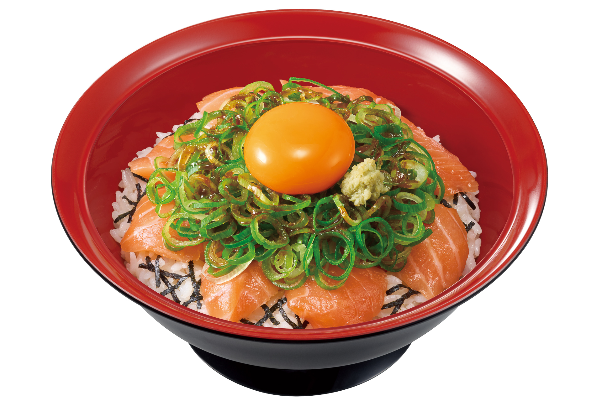 「ねぎ玉サーモン丼」（並盛 1160円、ごはん大盛 1210円、特盛 1800円）