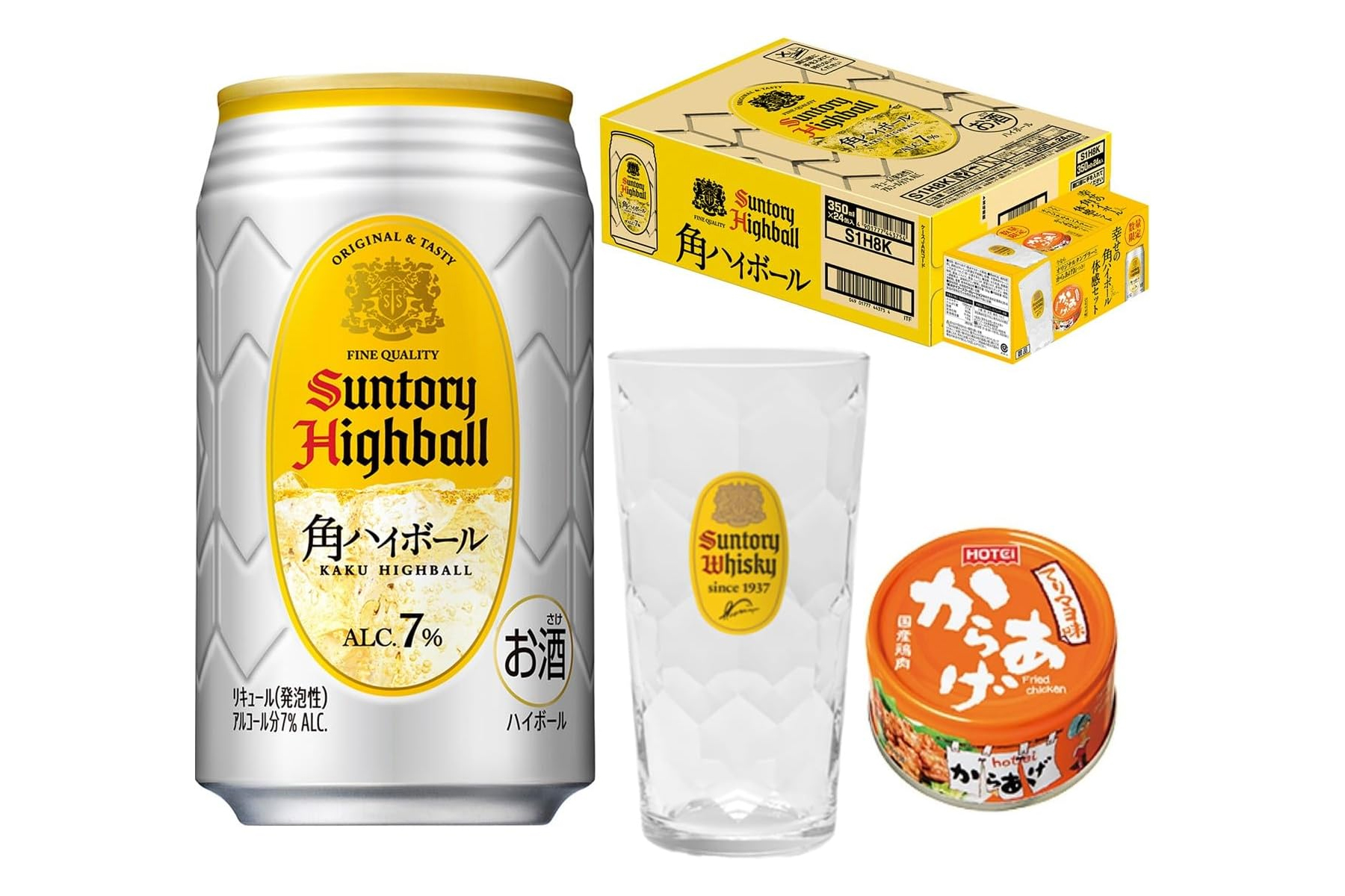 角ハイボール24缶 オリジナルグラス・からあげ缶付
