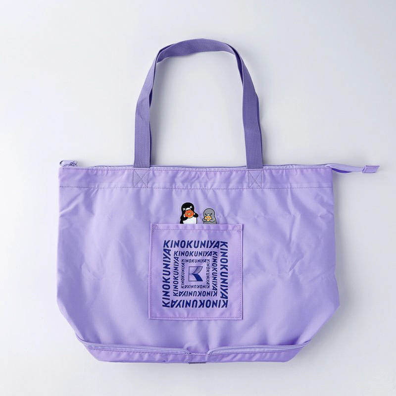 紀ノ国屋 Suicaのペンギン折りたためる保冷トートバッグ（パープル）