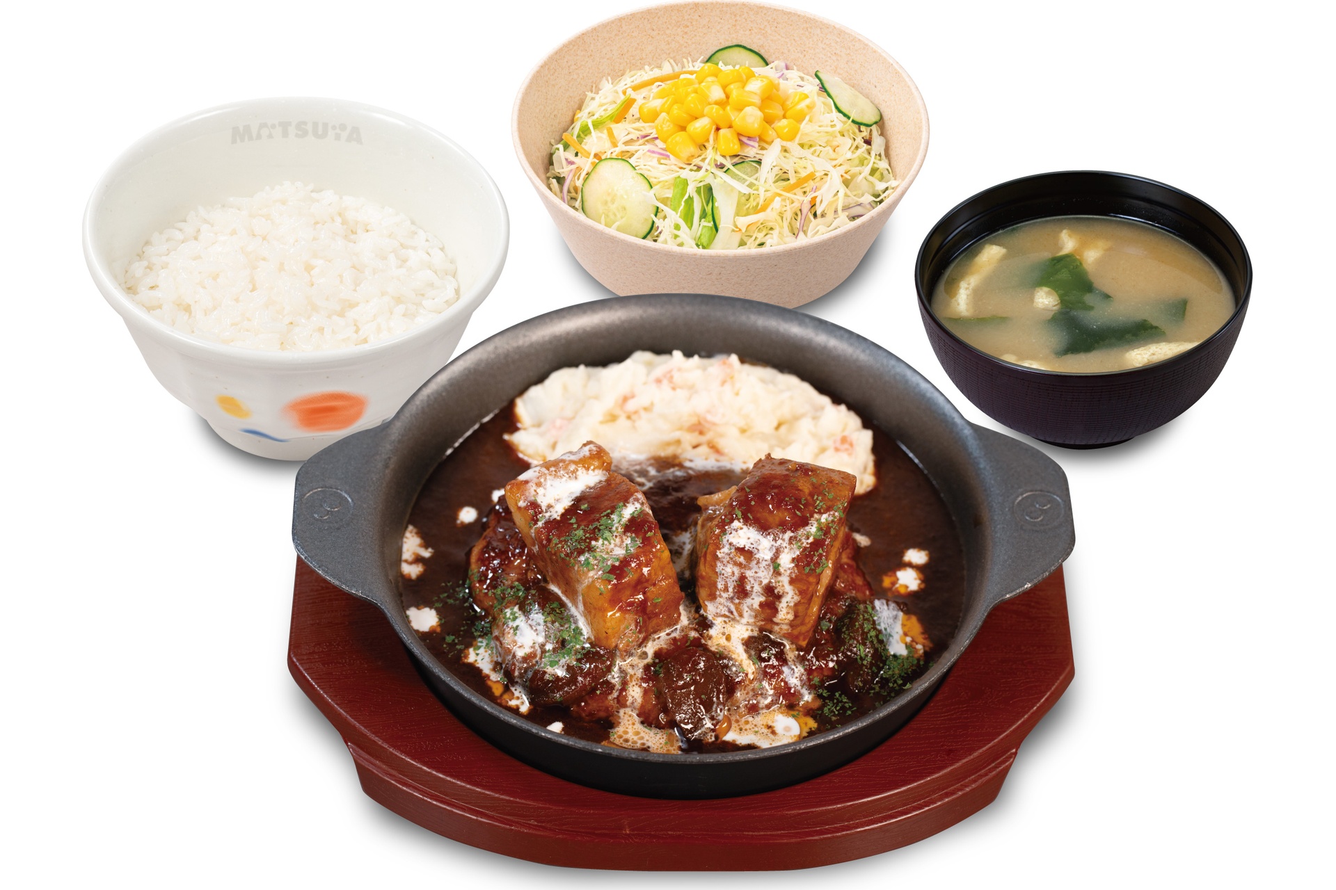 煮込みビーフシチューハンバーグ定食
