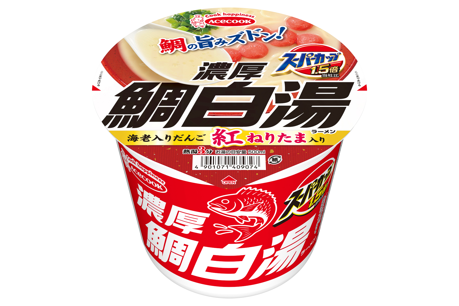エースコック「スーパーカップ1.5倍 濃厚鯛白湯ラーメン」